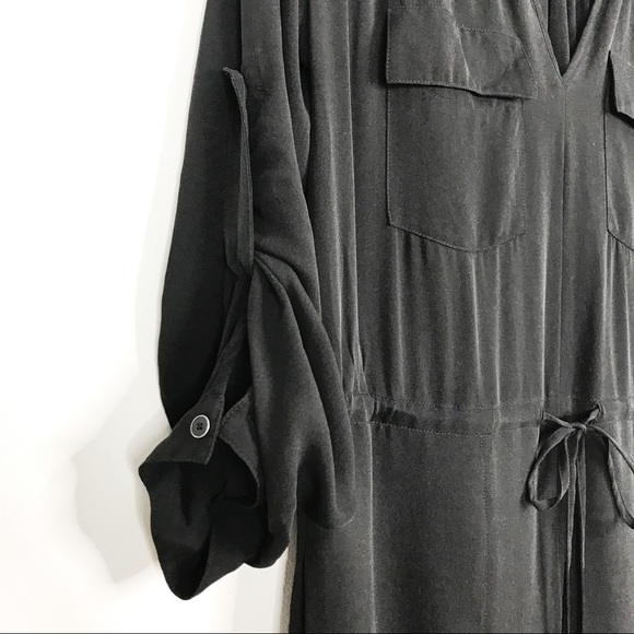 Rebecca Taylor Silk Tie Waist Dress Black Size 0 - Picture 6 of 10